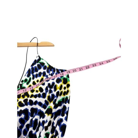 Milly Multicolor Leopard Rainbow Sleeveless Ruched Maxi Festival Dress Large - Picture 9 of 9
